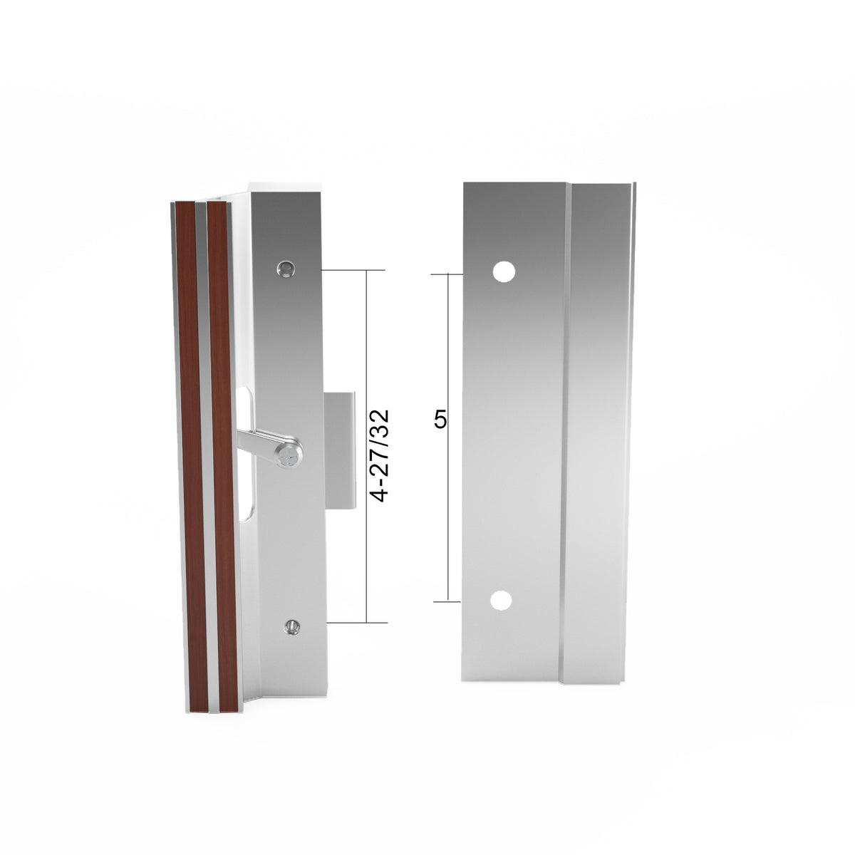 Rusco Sliding Patio Door Handle Set with 4-27/32" Hole Spacing DH-622 - Garage and Sliding Door Hardware