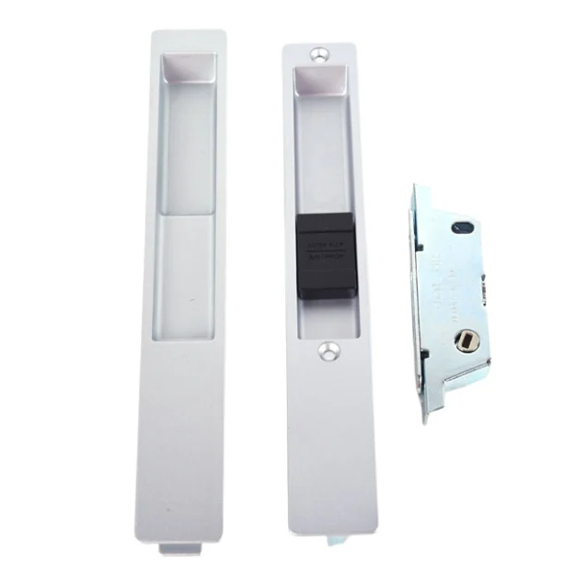 (DH-391-M-W) Adams Rite Flush Mount Handle With Mortise Lock, White - Garage and Sliding Door Hardware