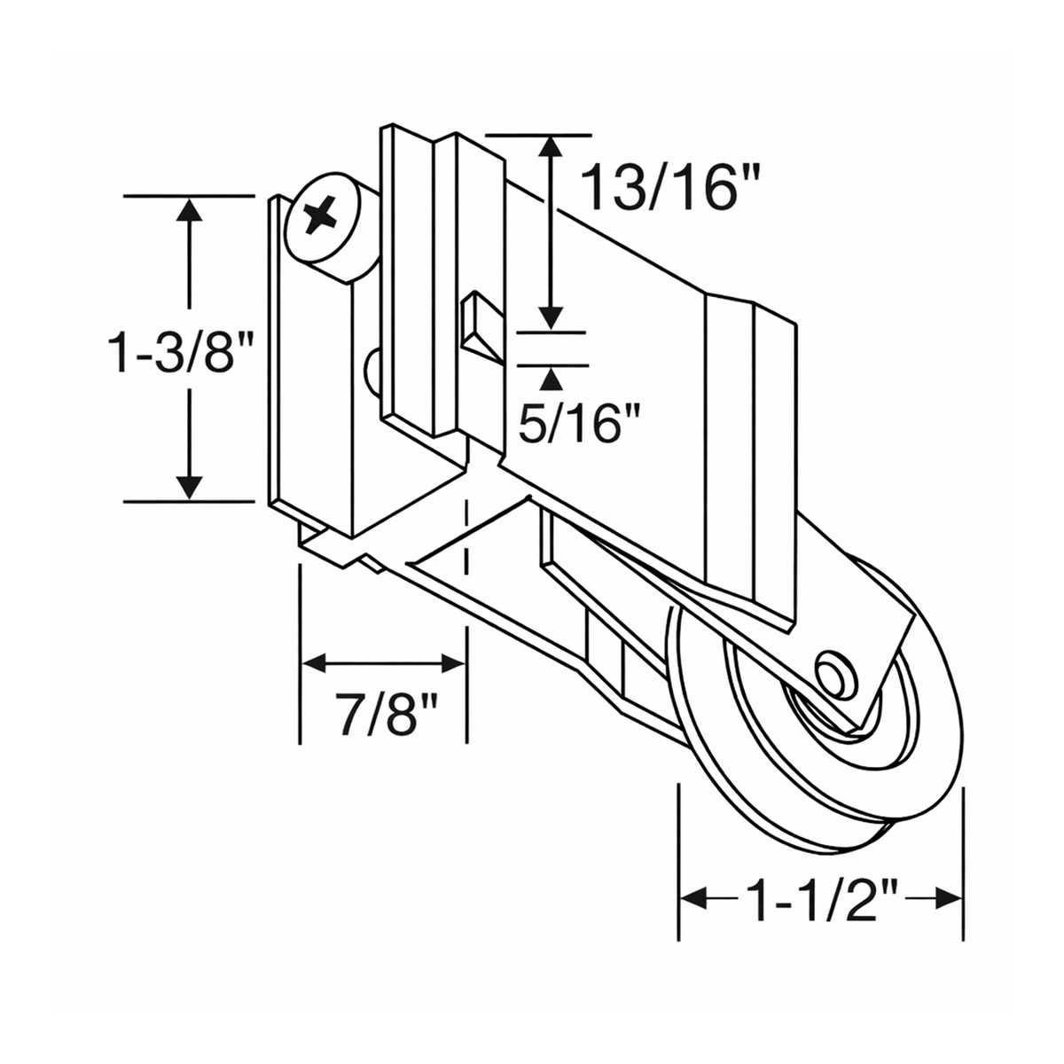 (DR-104-SP) PanAm Roller for Sliding Glass Doors NYLON Wheel