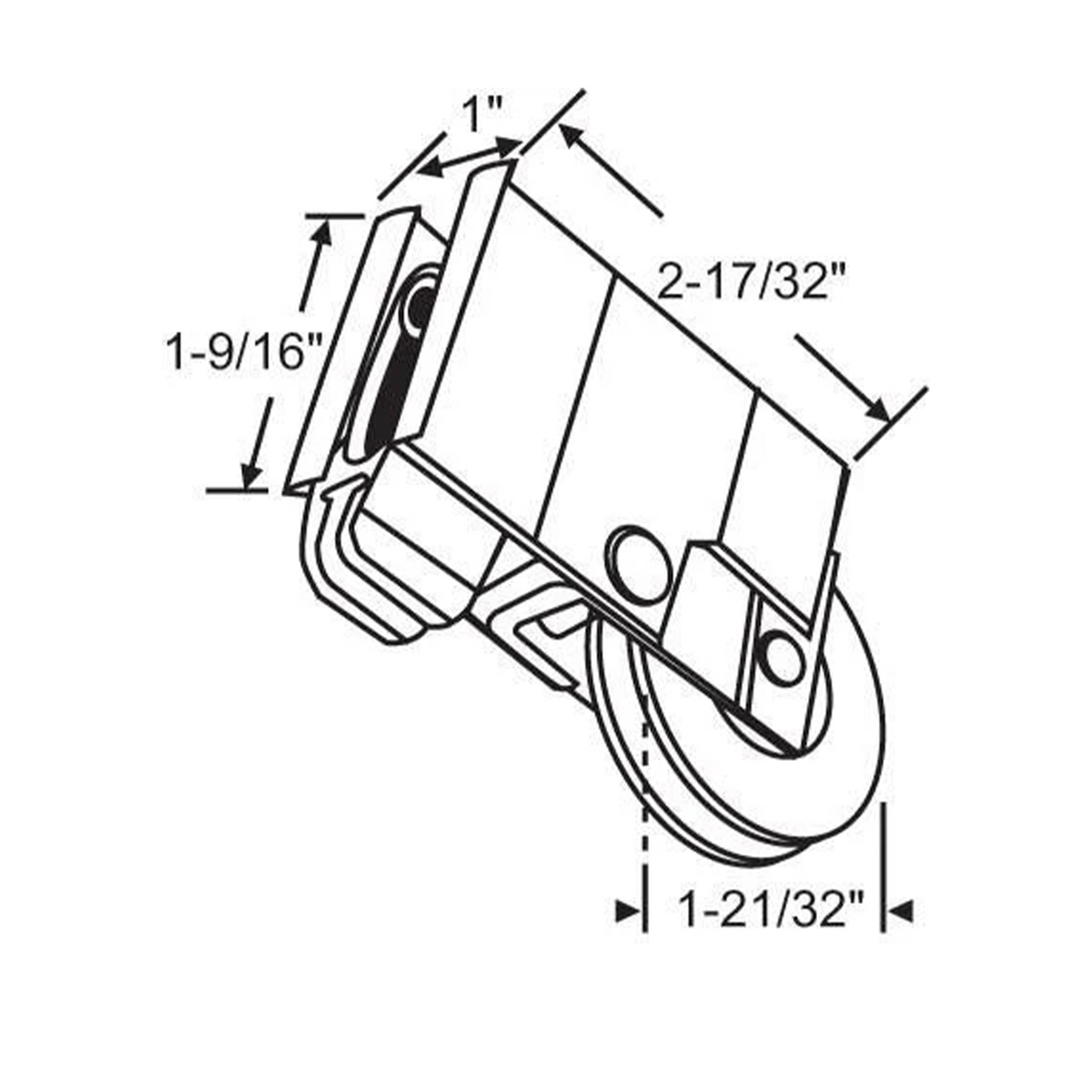 (DR-108-SP) Alcan Roller for Sliding Glass Doors NYLON Wheels