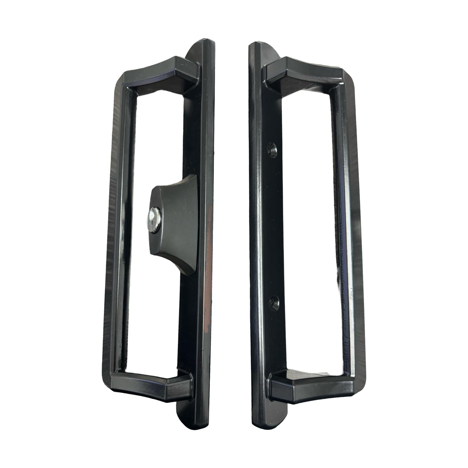 PGT Interior and Exterior Sliding Door Handle (Black or White) WITH LOCK AND KEY - Special Order Only - Garage and Sliding Door Hardware