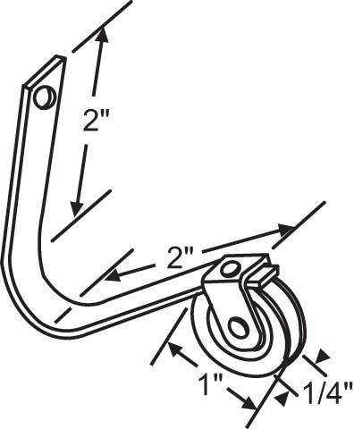 (SR-302) Barton Kramer "V" Shaped Roller for Sliding Screen Door (1 count) - Garage and Sliding Door Hardware