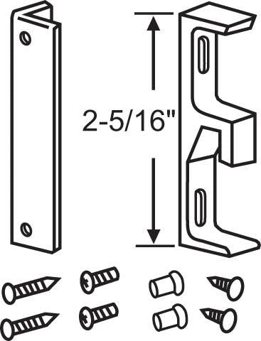 Glass-Screen Door Keeper 12-237 Aluminum Finish - Garage and Sliding Door Hardware