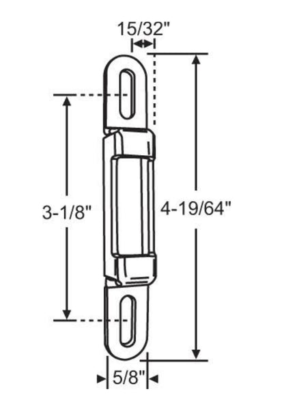 Sliding Glass Door Latch Strike Keeper, 3-1/8" inch Mounting Hole | Keeper Replacement for Patio Glass Door | Fix and Repair Sliding Door - Garage and Sliding Door Hardware