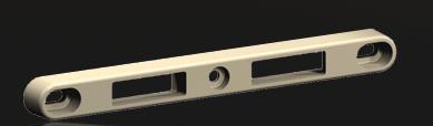 6-1/2" Length Roto Interlock Sliding Door Keeper with 5-5/8" Hole Spacing 12-340W - Garage and Sliding Door Hardware