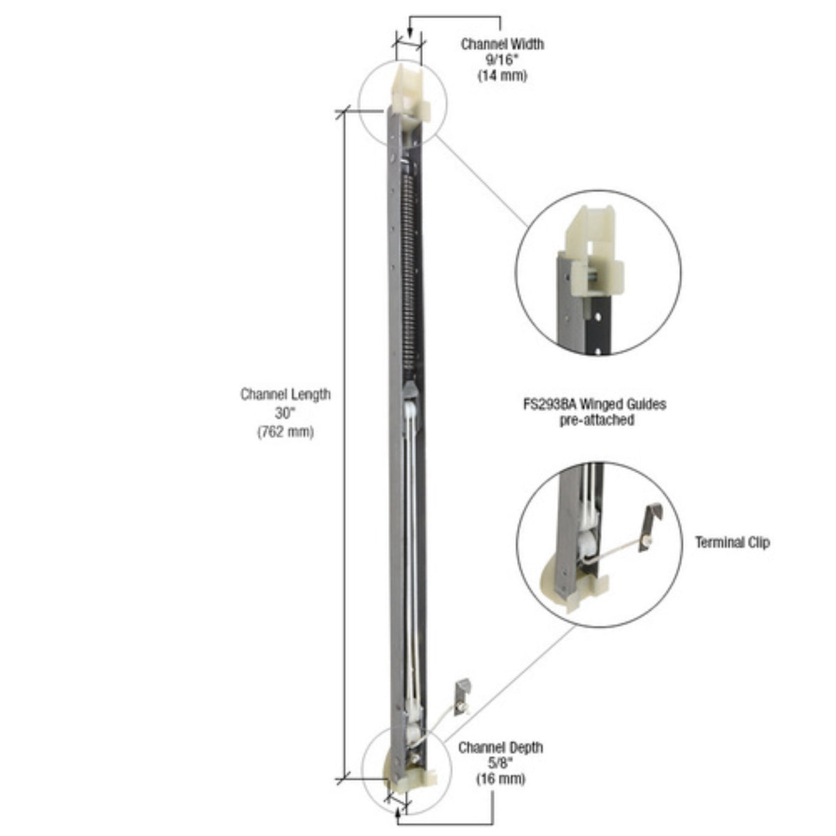 Window Balance - 33DS 55L F - Channel Block & Tackle for Non-Tilt Windows - Garage and Sliding Door Hardware