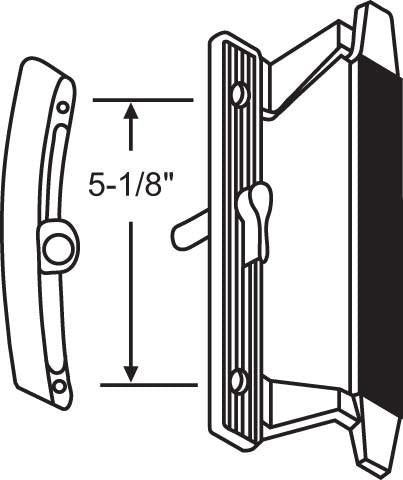 Howard Sliding Patio Glass Door Handle with 5-1/8" Hole Spacing (DH-173)
