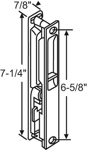 Flush Mount Single KEYED Lock Set for Sliding Doors, 6-5/8" Hole Space DL-501-WITH-KEY - Garage and Sliding Door Hardware