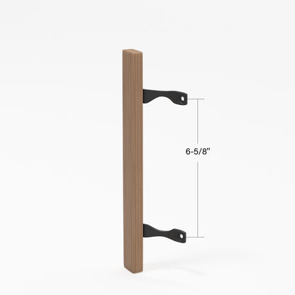 (DH-232) Wood Door Handle w/ 2 Screws Included, 6-5/8" Hole Space - Garage and Sliding Door Hardware