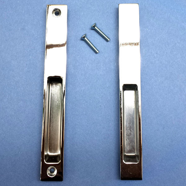 Sliding Patio Glass Door Flush Mount Dummy Handle, 6-5/8" Hole Spacing - No Lock - Garage and Sliding Door Hardware