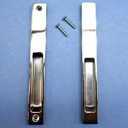 Sliding Patio Glass Door Flush Mount Dummy Handle, 6-5/8" Hole Spacing - No Lock - Garage and Sliding Door Hardware