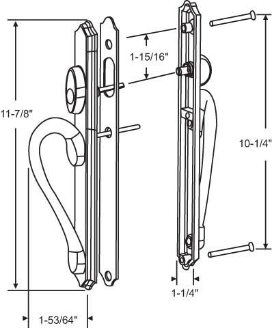 Ashland Sliding Patio Glass Active KEYED Door Handle (DH-346) - Garage and Sliding Door Hardware