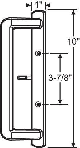PGT 10" Venetian Bronze Sliding Door Handle Set w/ 3-7/8" Hole Spacing Light Bronze - Garage and Sliding Door Hardware