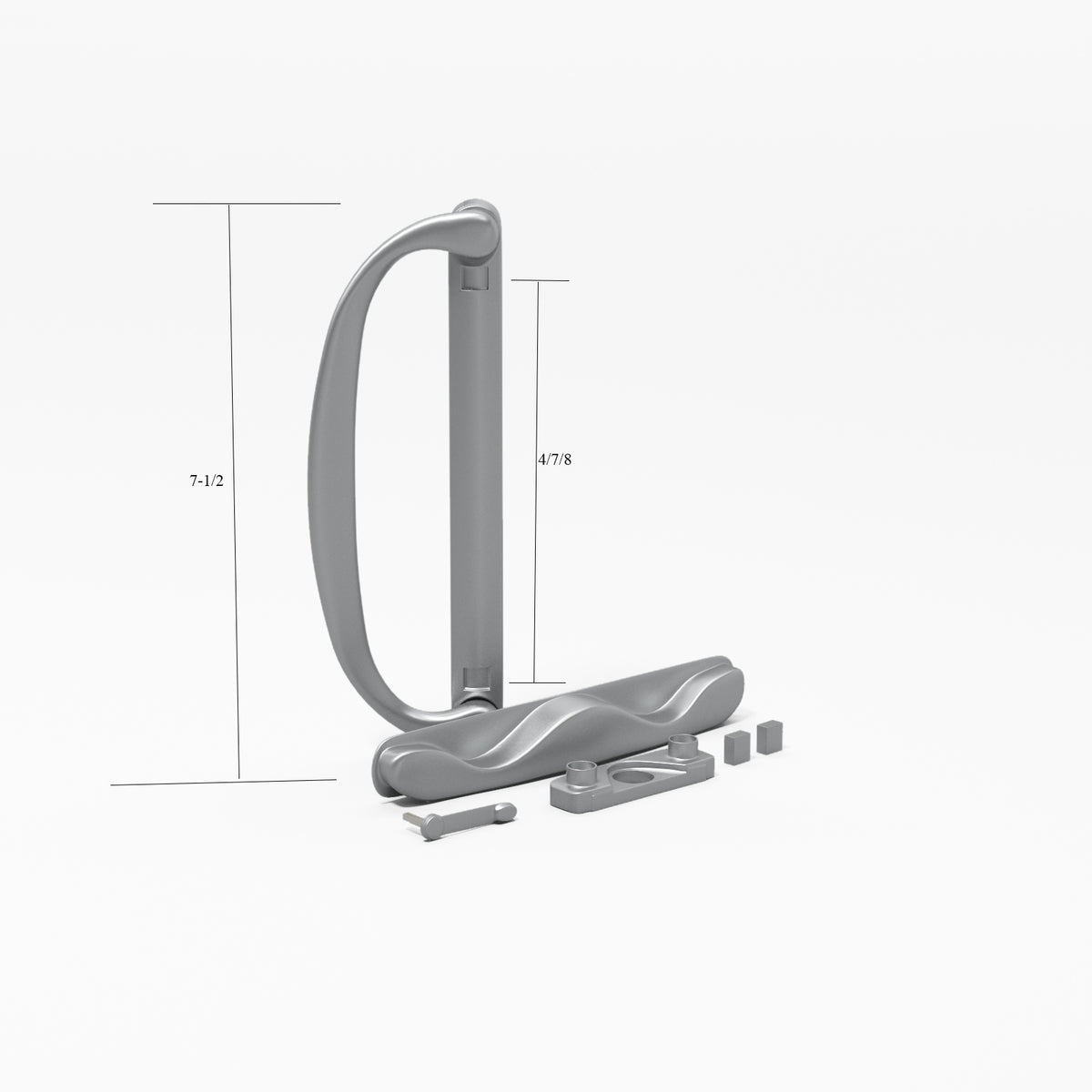 Sliding Patio Glass Door Handle with 4-7/8" inch Hole Spacing - for 1.67" inch to 2.06" inch thick doors - Garage and Sliding Door Hardware