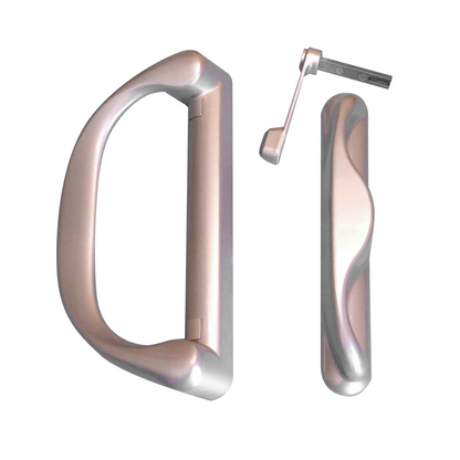 Sliding Patio Glass Door Handle with 4-7/8" inch Hole Spacing - for 1.67" inch to 2.06" inch thick doors - Garage and Sliding Door Hardware