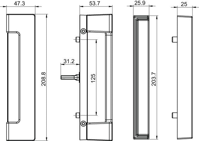 Interlock Crest Sliding Door Handle 13-709W - Garage and Sliding Door Hardware
