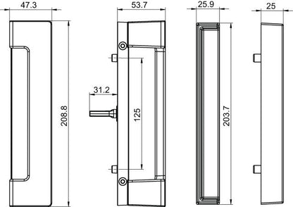 Interlock Crest Sliding Door Handle 13-709W - Garage and Sliding Door Hardware
