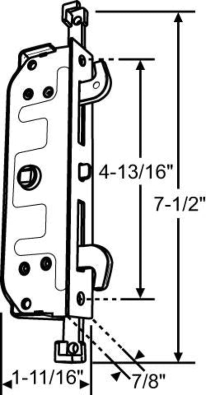 Milgard Sliding Door Mortise Lock 16-542NS - Garage and Sliding Door Hardware
