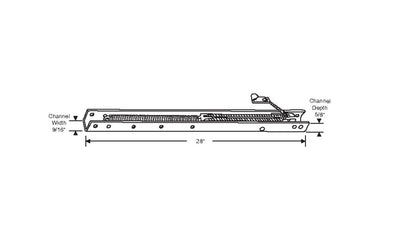 28in Window Channel Balance 33-36 Lbs Sash Weight 9/16" Channel Width and 5/8" Depth - Garage and Sliding Door Hardware