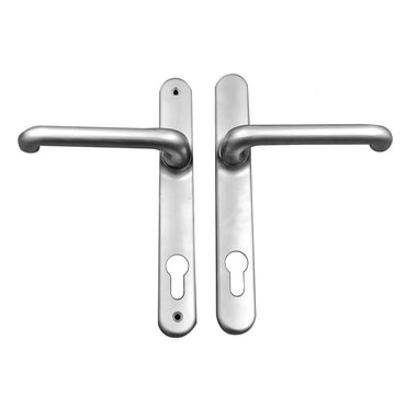 Milton Swing Door Trim Set Satin Chrome Finish Handle Lockset for 2 Point Swing Door Cylinder Mortise Lock - Garage and Sliding Door Hardware
