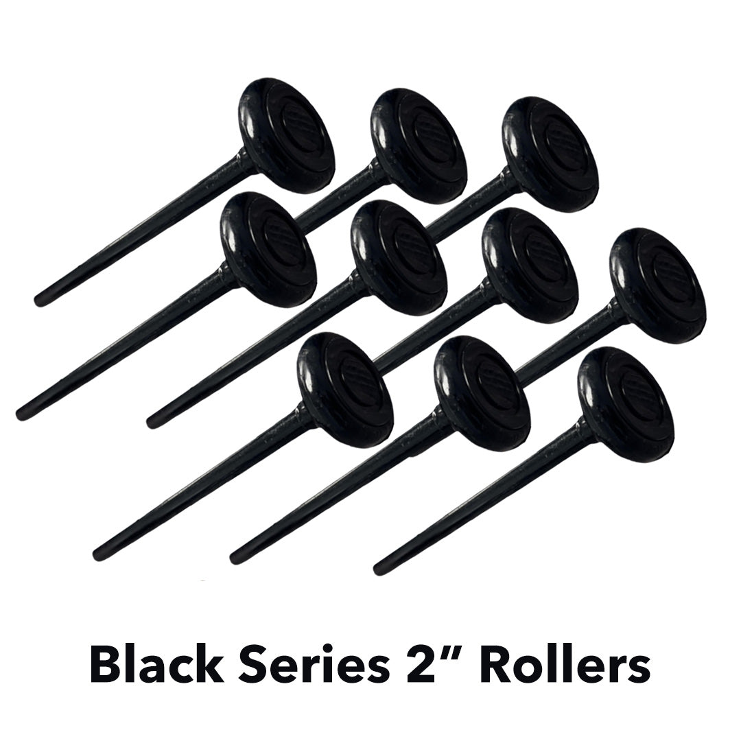 2" Roller, 6200ZZ Bearing Extra Quiet Nylon Garage Door Roller, 7" Stem, Pack of 10 Black Series - Garage and Sliding Door Hardware