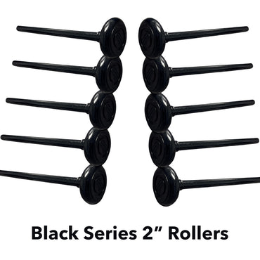 2" Roller, 6200ZZ Bearing Extra Quiet Nylon Garage Door Roller, 7" Stem, Pack of 10 Black Series - Garage and Sliding Door Hardware