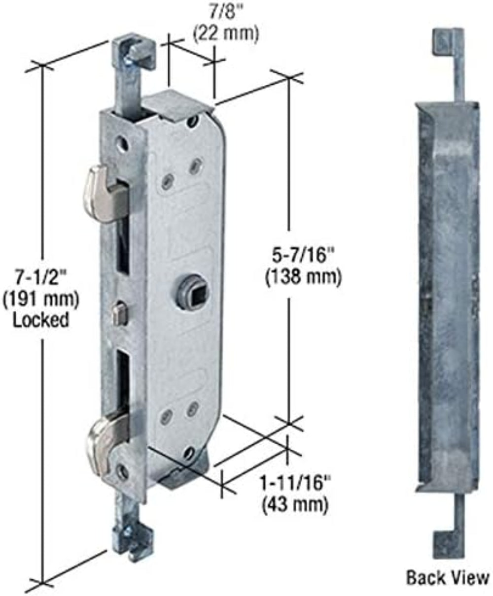 Milgard Sliding Door Mortise Lock 16-542NS - Garage and Sliding Door Hardware