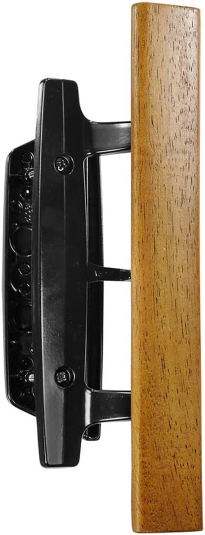 Sliding Patio Glass Door Handle Set Replacement – Diecast with Wood Finish Mortise Style, Fits 3-15/16 In. Hole Spacing - Garage and Sliding Door Hardware