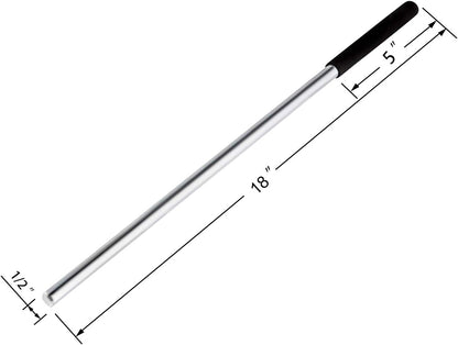 2 Pack 18 Inch Winding Rods for Garage Torsion Springs Repair Replacement, 0.5inch Diameter Steel Winding Bars for Adjusting or Replacing Garage Door Tension Springs with Rubber Handle - Garage and Sliding Door Hardware