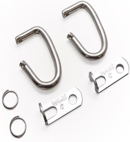 Garage Door Containment C-Hook for Plug End Extension Springs Repair and Replacement Hardware (2-Pack) - Garage and Sliding Door Hardware