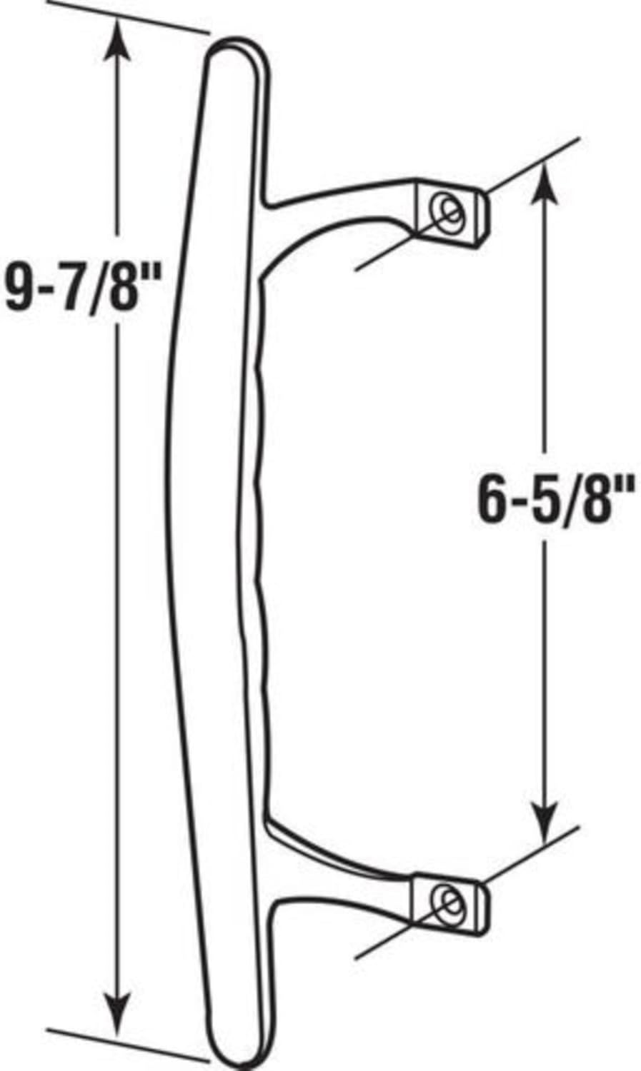 (DH-103-W) Pull Handle for Sliding Doors, 6-5/8" Hole Space - White - Garage and Sliding Door Hardware