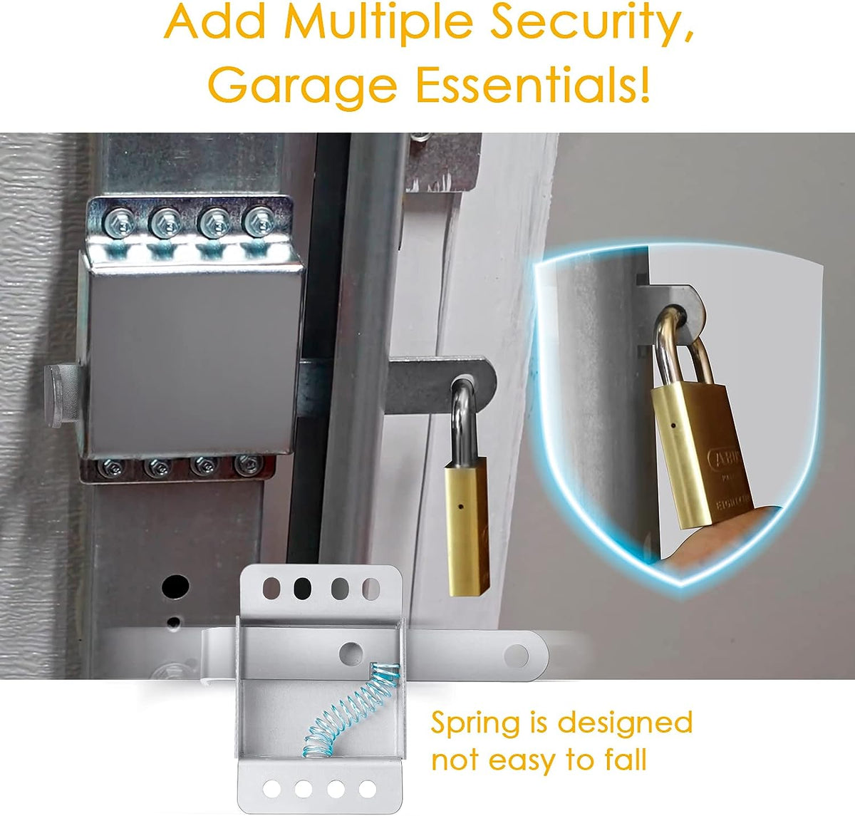 Residential Garage Door Universal and Adjustable Lock System | Lock Replacement for Garage Door Repair | Hardware Lock Garage Repair | Slide Lock Garage Door Security - Garage and Sliding Door Hardware