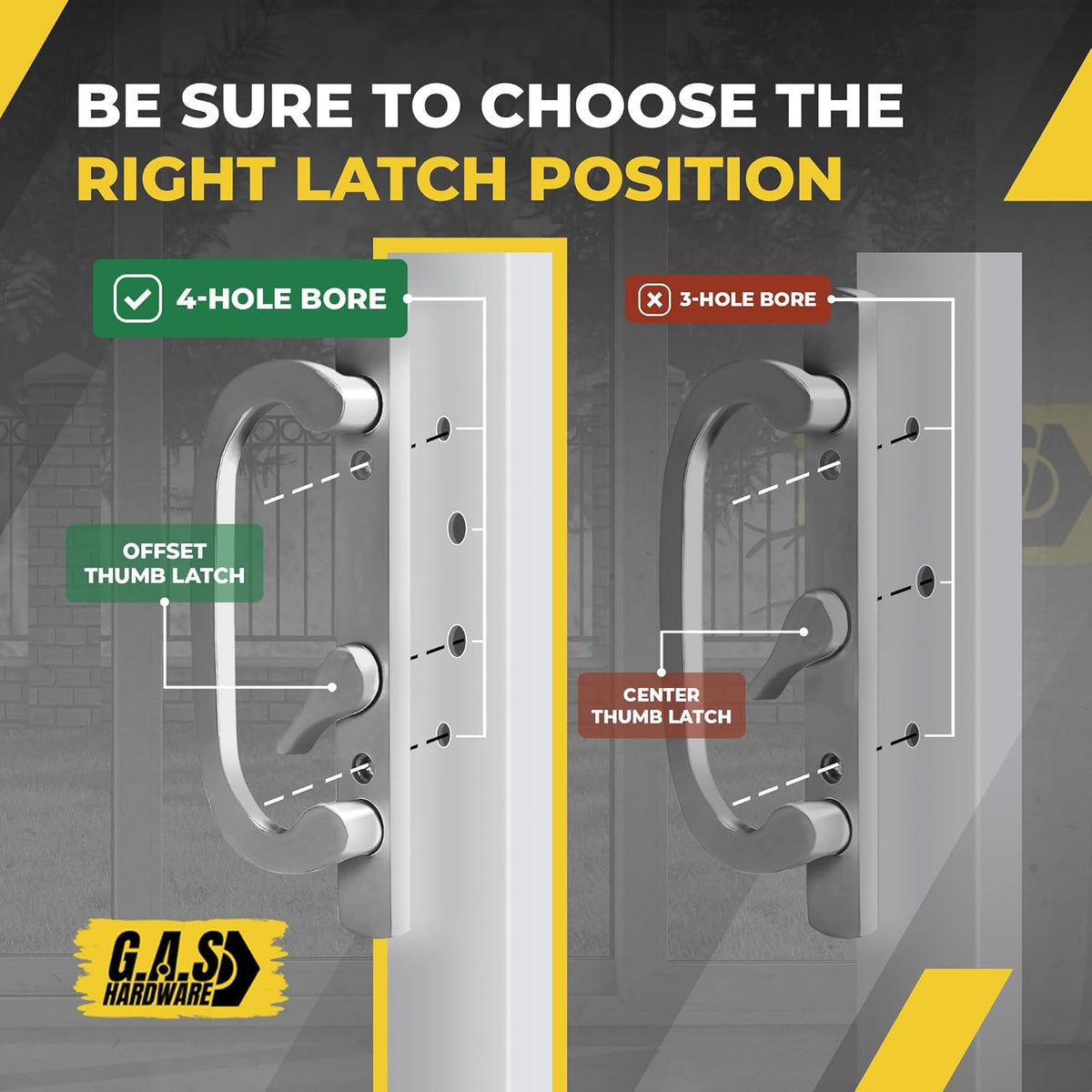 Sliding Patio Door Handle Set Sash Controls 2265- OFFSET (Brushed Chrome) - Garage and Sliding Door Hardware