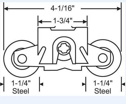 1-1/4 in. Andersen Steel Ball Bearing Sliding Door Tandem Roller Assembly (DR-750-1997061)