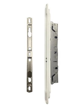 (DL-775-W) White Brixwell Multipoint Mortise Lock With Keeper and Screws - CENTER latch position