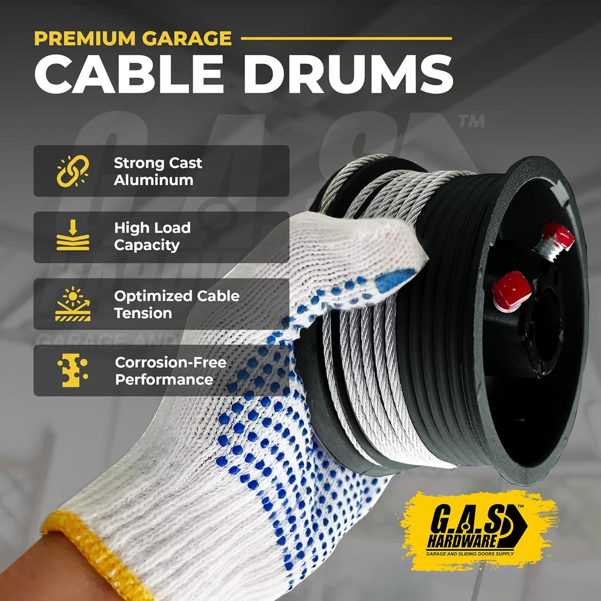 Black Series - Cable Drums for Garage Doors up to 8' Door - Garage and Sliding Door Hardware
