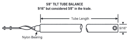 85 Series 5/8" Tilt Spiral Window Balance - 32" - Red Tip