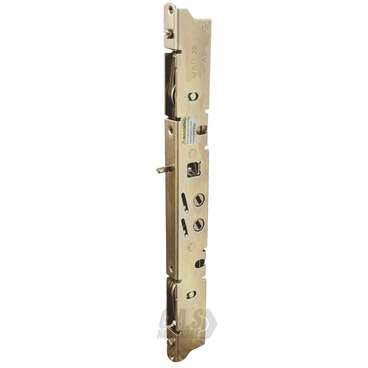 Amesbury Truth Dual Point 9-15/16" Mortise Lock (No FacePlate) with Anti-Slam Pin for Sliding Patio Glass Door Locking Mechanism Replacement- Alloy Steel - Garage and Sliding Door Hardware