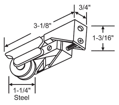 Sliding Glass Patio Door Roller Assembly - Garage and Sliding Door Hardware