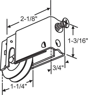 (DR-120-SP) NuAir Roller for Sliding Glass Doors NYLON WHEELS - Garage and Sliding Door Hardware