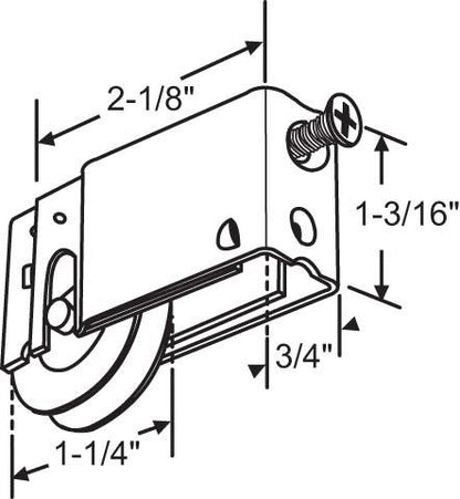 (DR-120-SP) NuAir Roller for Sliding Glass Doors NYLON WHEELS - Garage and Sliding Door Hardware