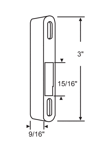 3" Sliding Patio Door Keeper Die Cast Zinc - KEEPER-900-8856 - Garage and Sliding Door Hardware