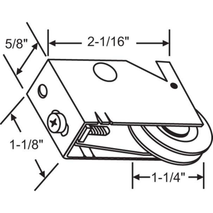 Crossly Roller for Sliding Glass Doors l Stainless Steel - Garage and Sliding Door Hardware