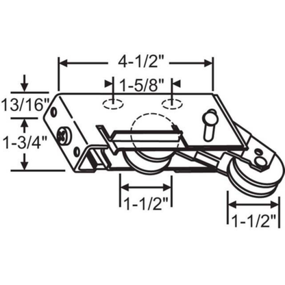 Premium Kawneer Tandem Door Roller for Sliding Patio Door | Precision Bearing Stainless Steel | Roller Replacement for Patio Glass Door Repair (DR-280) - Garage and Sliding Door Hardware