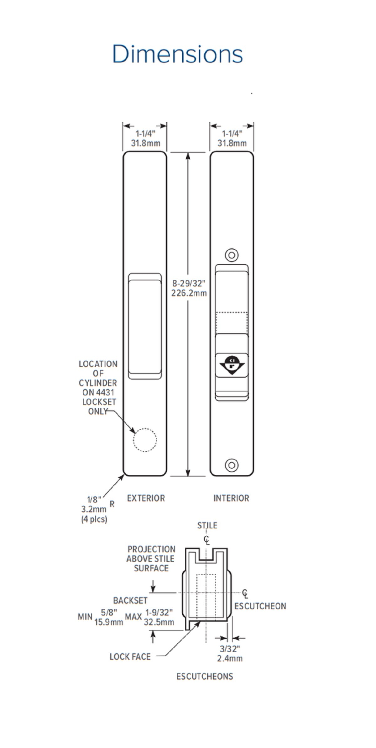 (DH-391-B) Adams Rite Flush Mount Handle No Mortise Lock, Black - Garage and Sliding Door Hardware