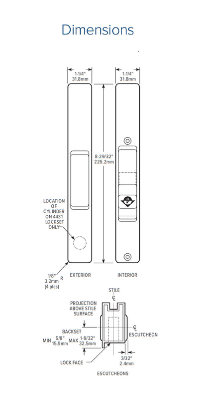 (DH-391-B) Adams Rite Flush Mount Handle No Mortise Lock, Black - Garage and Sliding Door Hardware