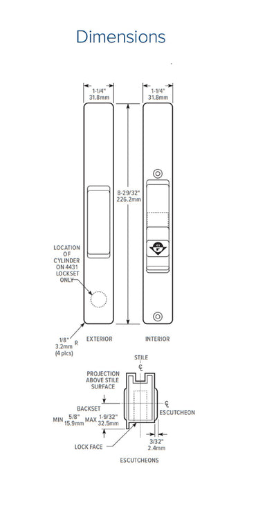 (DH-391-M-B) Adams Rite Flush Mount Handle With Mortise Lock, Black - Garage and Sliding Door Hardware