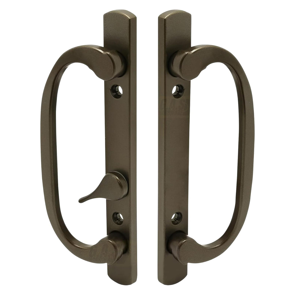 (DH-211-BRONZE) Legacy Handle Set for Sliding Doors, 3-15/16" Hole Space- BRONZE- OFF SET LATCH - Garage and Sliding Door Hardware