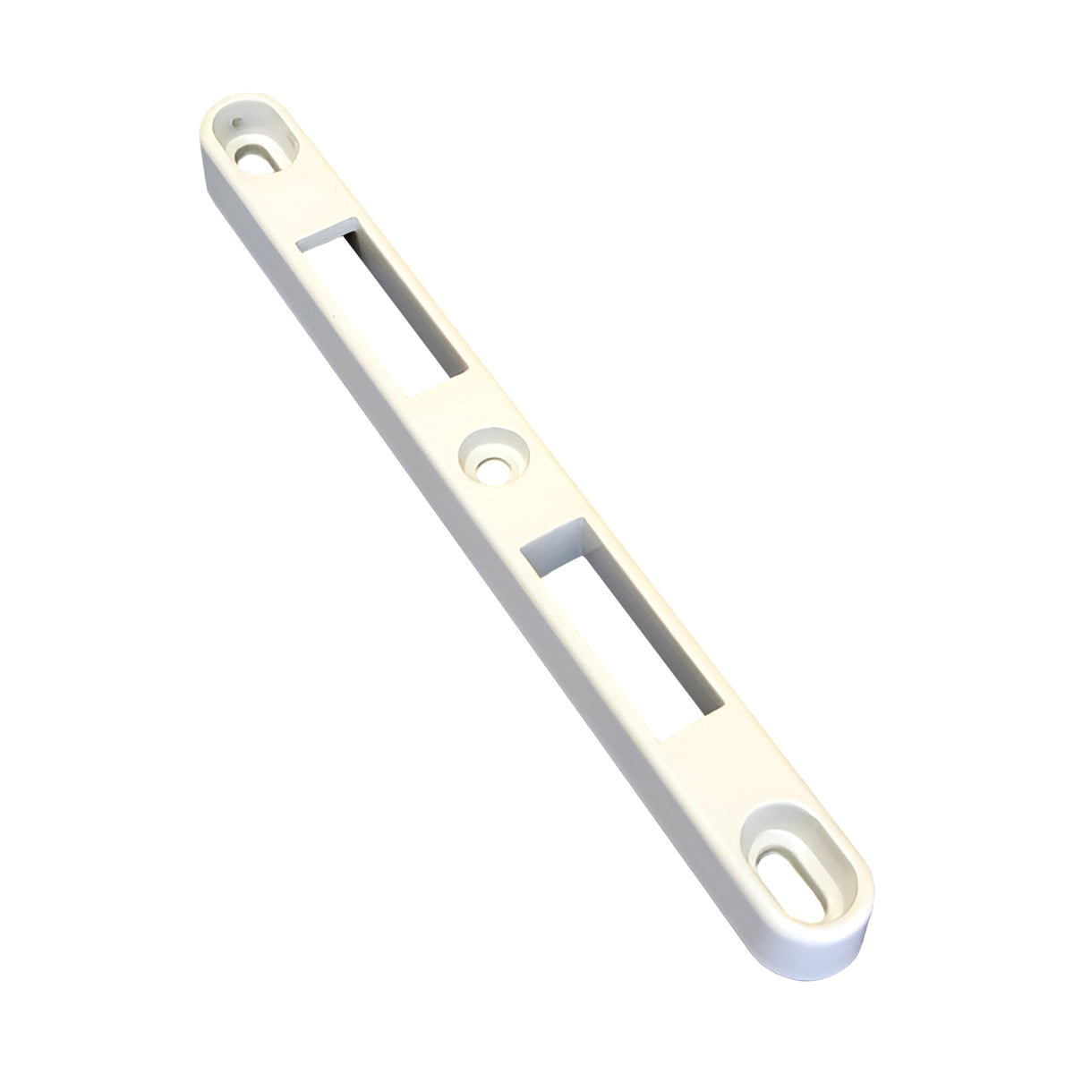 6-1/2" Length Roto Interlock Sliding Door Keeper with 5-5/8" Hole Spacing 12-340W - Garage and Sliding Door Hardware