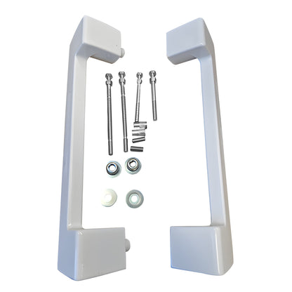 White Interlock Crest Sliding Patio Door Handle 13-714W - Garage and Sliding Door Hardware